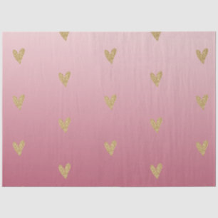 Papier Mousseline Coeur de Parties scintillant en or rose Ombre