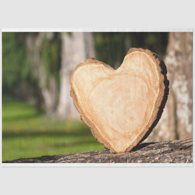 Papier Mousseline coeur en bois (Recto)