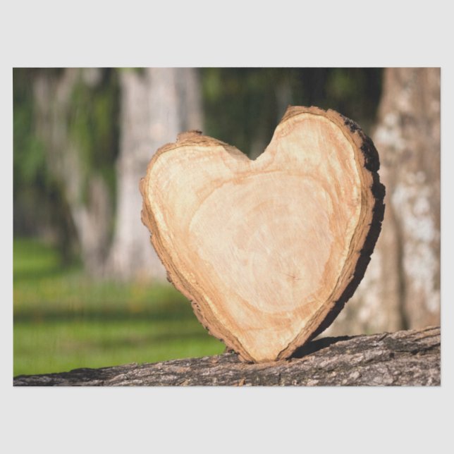 Papier Mousseline coeur en bois (Recto)