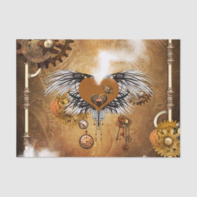 Papier Mousseline Coeur merveilleux de steampunk (Recto)