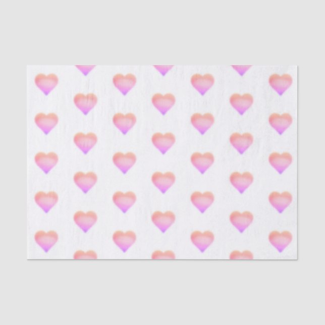 Papier Mousseline cœur rose (Recto)