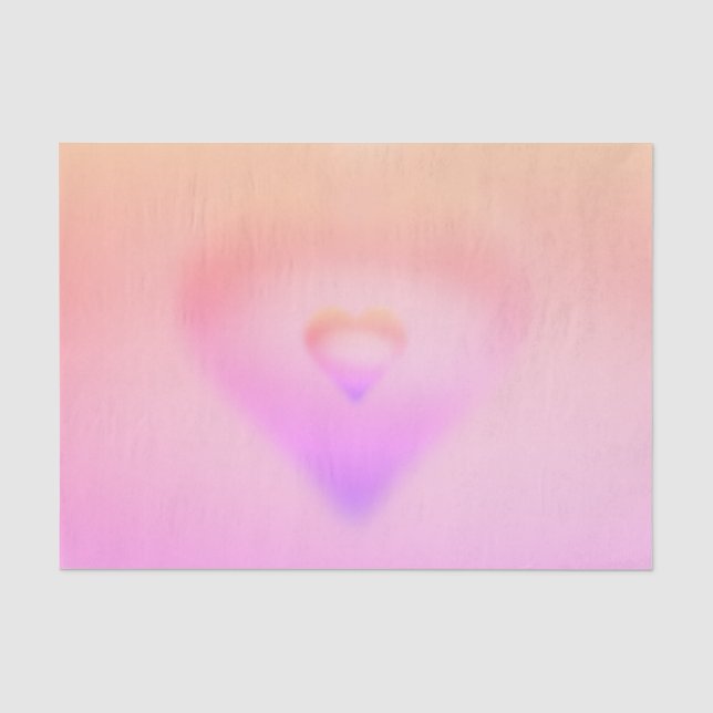 Papier Mousseline cœur rose (Recto)