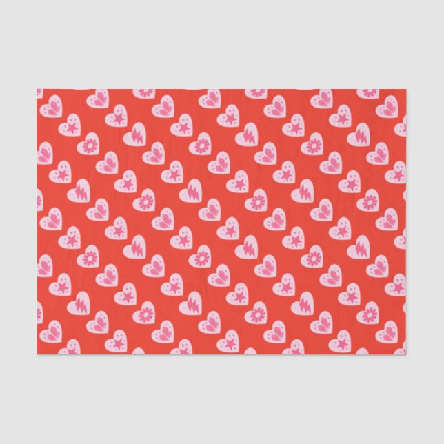 Papier Mousseline Cœurs (Recto)