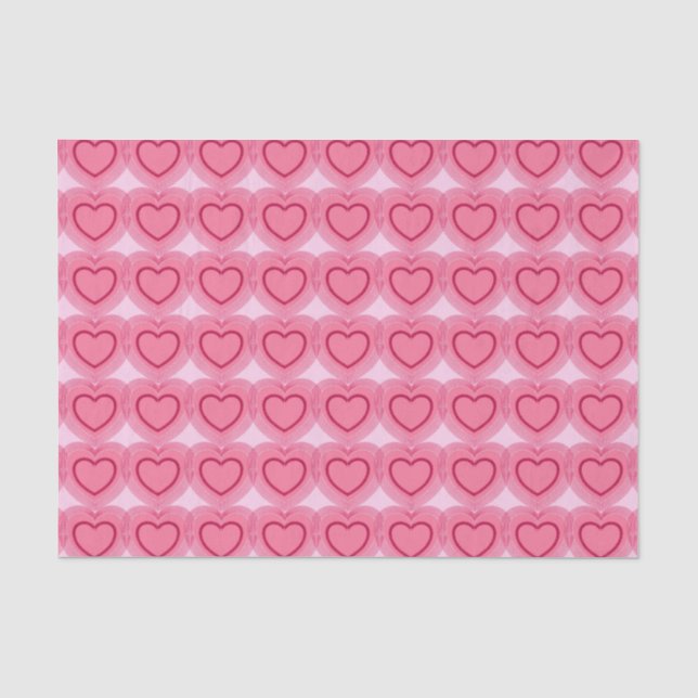 Papier Mousseline Coeurs Abstraits modernes - Azalea rose (Recto)