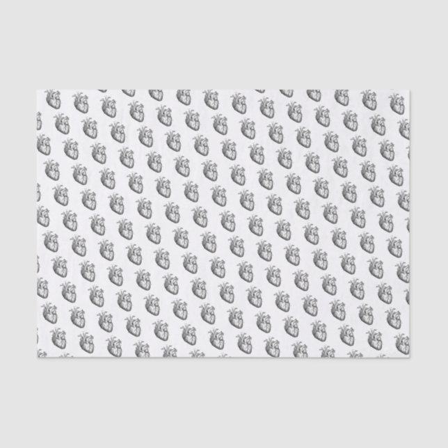 Papier Mousseline Coeurs anatomiques Horreur Cadeau Papier Tissu (Recto)