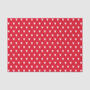 Papier Mousseline Coeurs blancs Motif Rouge romantique