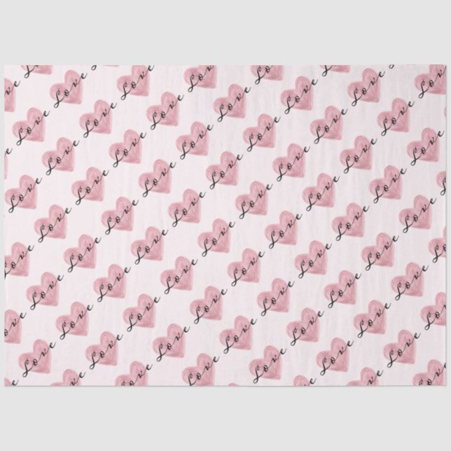 Papier Mousseline Coeurs d'amour (Recto)