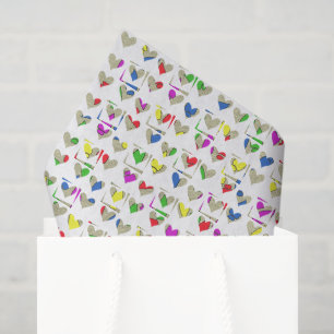 Papier Mousseline Cœurs d'art moderne colorés