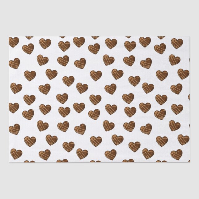 Papier Mousseline Cœurs de bonbons au chocolat  (Recto)
