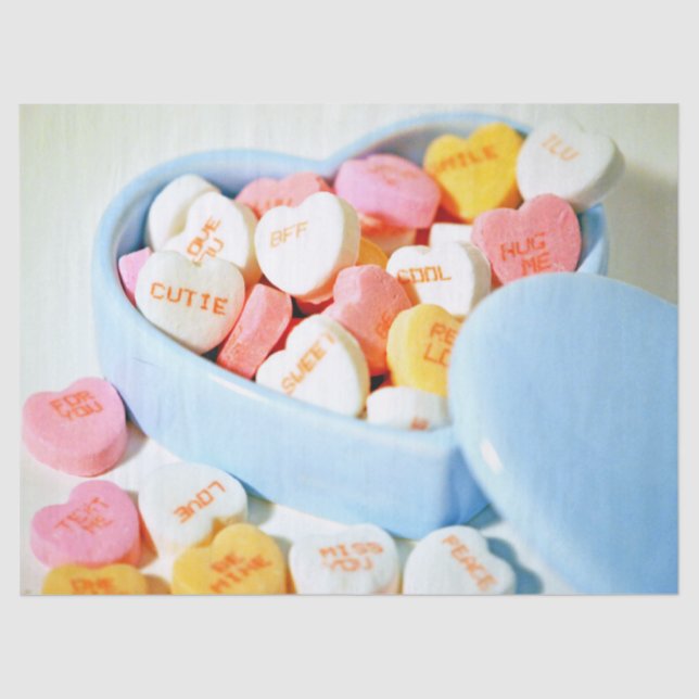 Papier Mousseline Coeurs de bonbons Valentine (Recto)