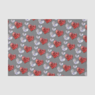 Papier Mousseline Coeurs de diamants précieux et élégants
