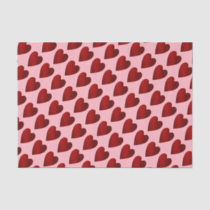 Papier Mousseline Coeurs de la Saint Valentin rouge et rose