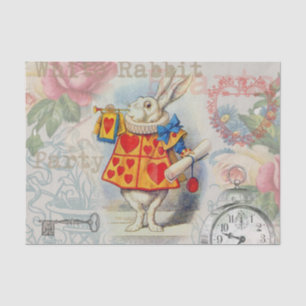 Papier Mousseline Cœurs de Lapin Blanc Alice Classique