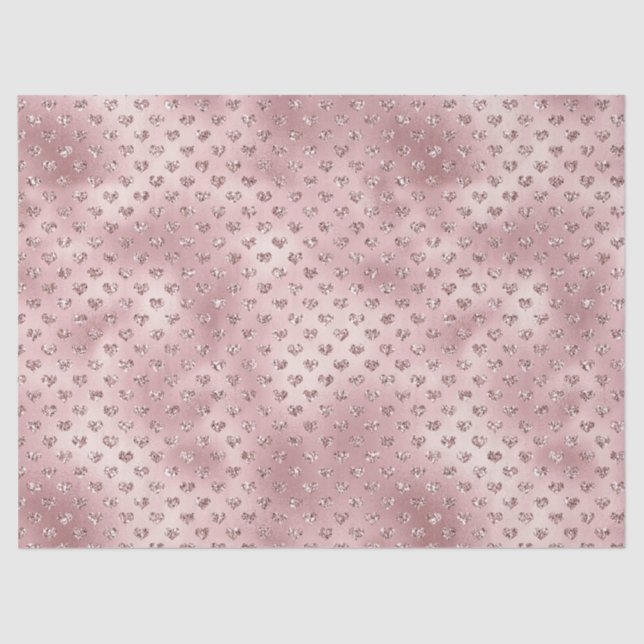 Papier Mousseline Coeurs de Parties scintillant rose   (Recto)