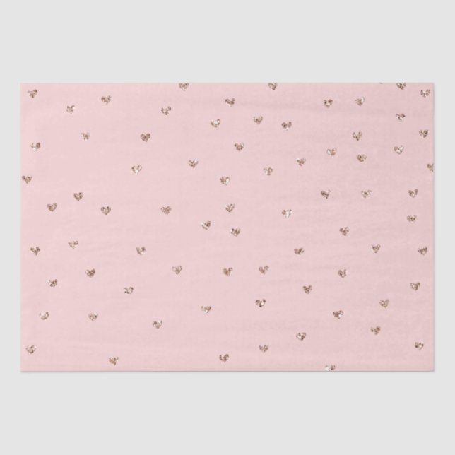 Papier Mousseline Coeurs de Parties scintillant rose Fille (Recto)