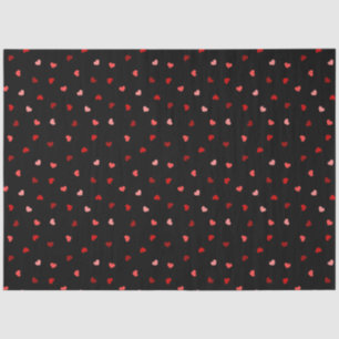Papier Mousseline Coeurs de Saint Valentin en noir