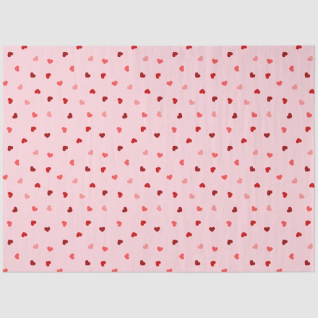 Papier Mousseline Coeurs de Saint-Valentin en rose (Recto)