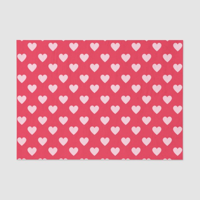 Papier Mousseline Coeurs (Design 51 Red Series) (Recto)