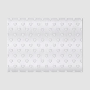 Papier Mousseline Coeurs Diamants Satinés Blancs