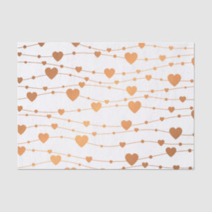 Papier Mousseline Coeurs d'or