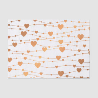 Papier Mousseline Coeurs d'or