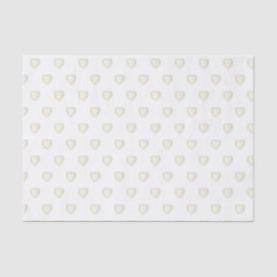 Papier Mousseline Coeurs en or blanc et en diamant satiné