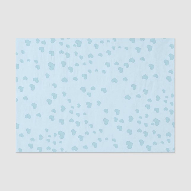 Papier Mousseline Coeurs flottants bleus (Recto)