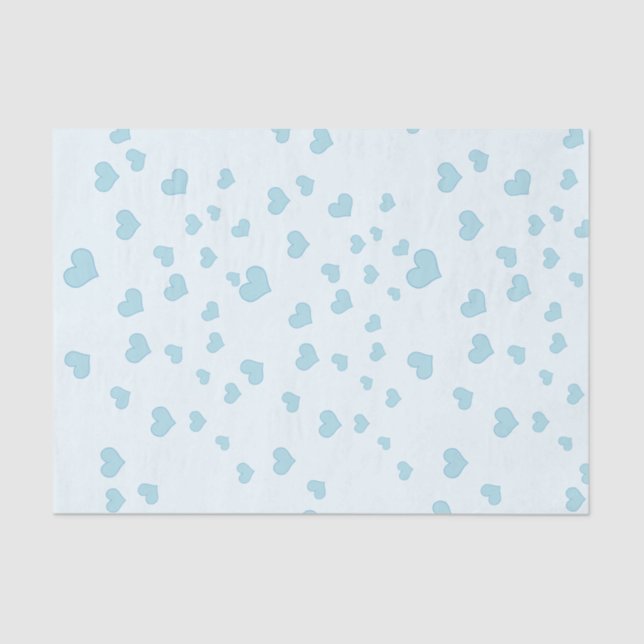 Papier Mousseline Coeurs flottants bleus (Recto)