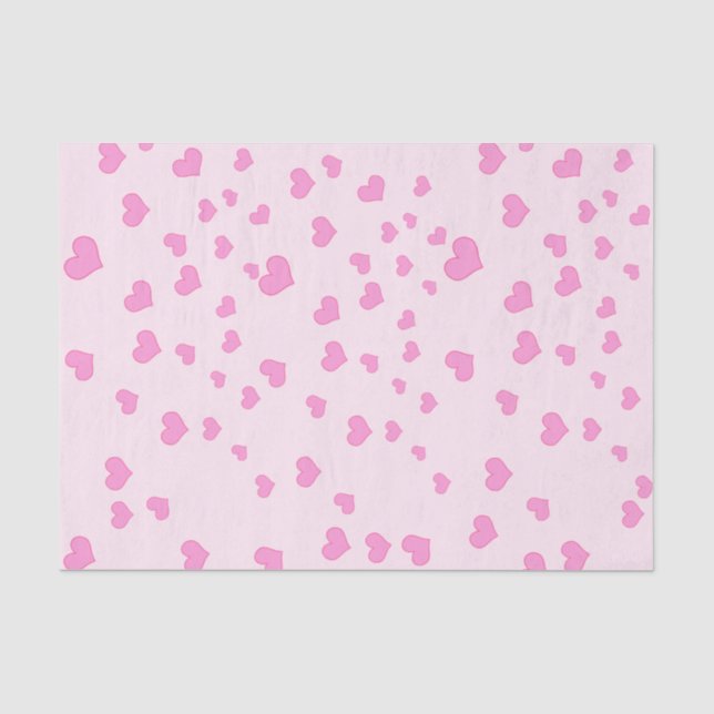 Papier Mousseline Coeurs flottants roses (Recto)