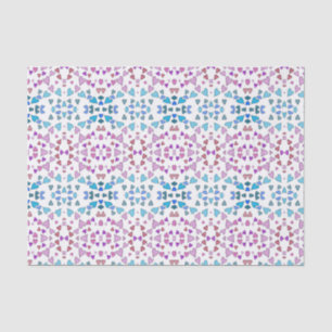 Papier Mousseline Coeurs minuscules bleu rose