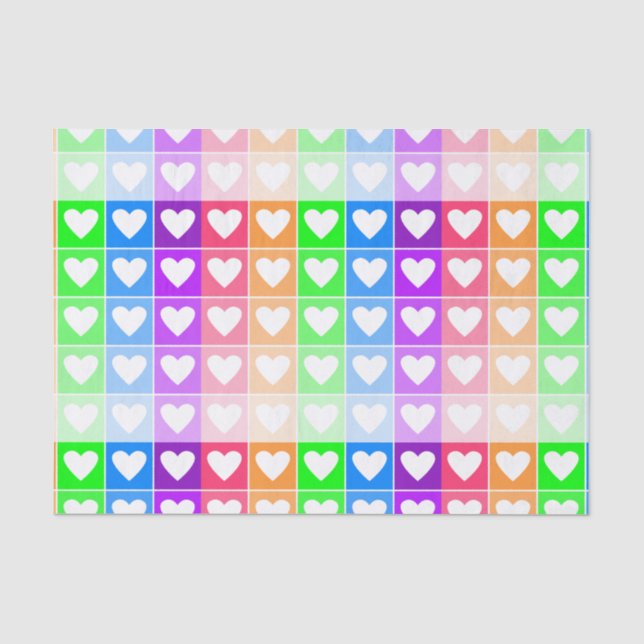 Papier Mousseline Coeurs Ombres (Recto)
