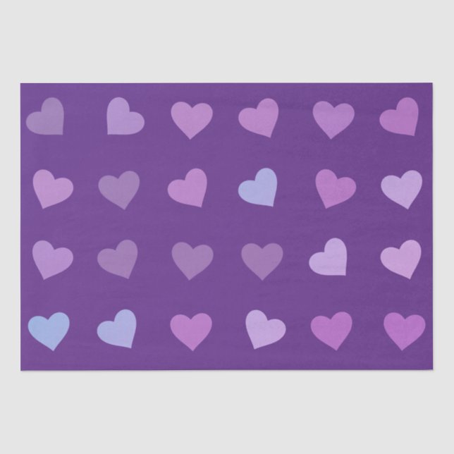 PAPIER MOUSSELINE COEURS PASTEL PURPLE (Recto)