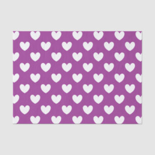 Papier Mousseline Coeurs polka blanc sur Cactus violet Fleur violet