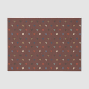 Papier Mousseline Coeurs Polka sur kilim brown