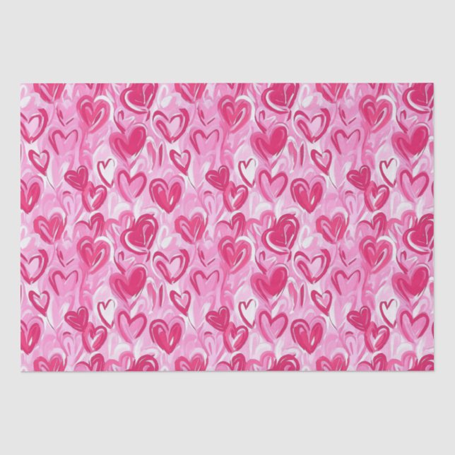 Papier Mousseline Coeurs proppy (Recto)