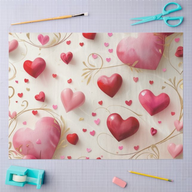 Papier Mousseline Cœurs qui tombent (Artisanat)