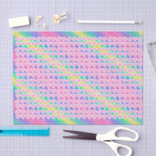 Papier Mousseline Coeurs roses amusants sur Rainbow