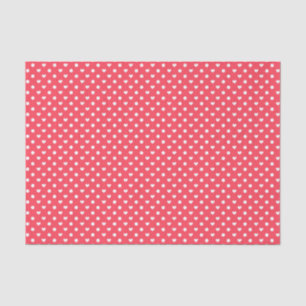 Papier Mousseline Coeurs roses de polka