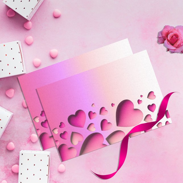 Papier Mousseline Coeurs roses en 3D mignonnes La Saint Valentin (Créateur téléchargé)