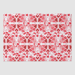 Papier Mousseline Coeurs rouge, rose et blanc Valentin