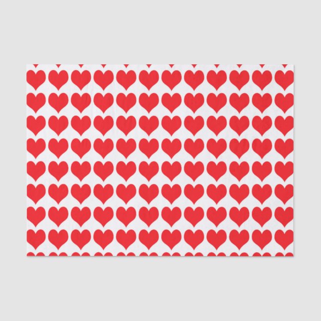Papier Mousseline Coeurs rouges (Recto)