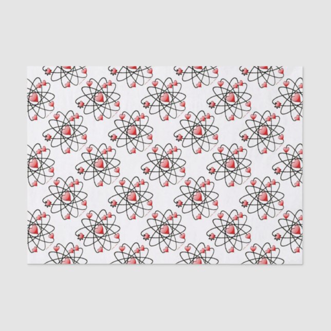 Papier Mousseline Coeurs rouges de Saint Valentin atomique (Recto)