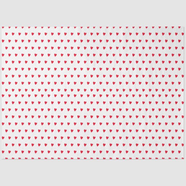 Papier Mousseline Coeurs rouges et blancs Saint Valentin (Recto)