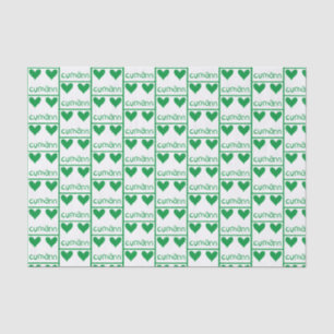 Papier Mousseline Coeurs verts irlandais