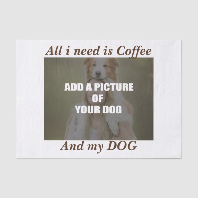 Papier Mousseline Coffee and my Dog Throw Pillow (Recto)