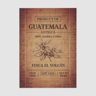 Papier Mousseline Coffee Info Text On Burlap Sack Bag FD5 Decoupage