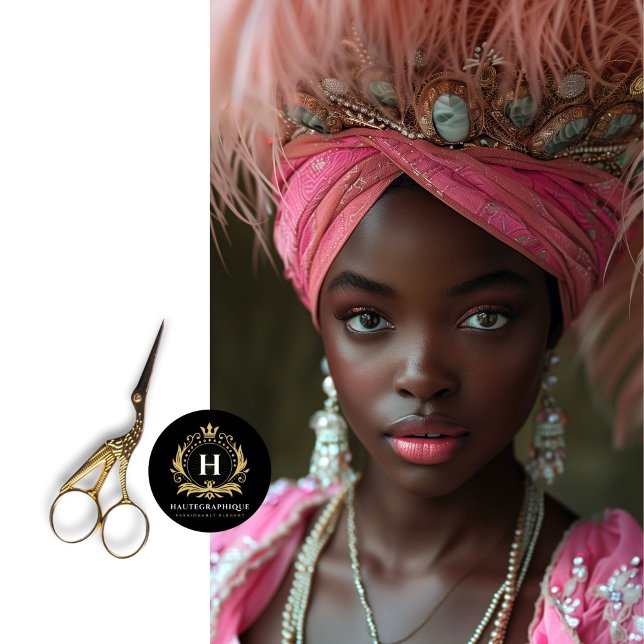 Papier Mousseline Coiffure Regal rose Ornat Couronne or Découpage (Créateur téléchargé)