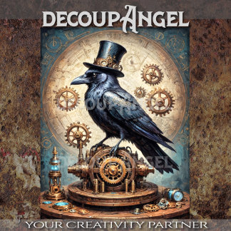 Papier Mousseline Colage de corbeau Steampunk