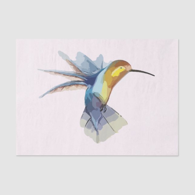 Papier Mousseline colibri aquarelle pacifique beau dessin (Recto)