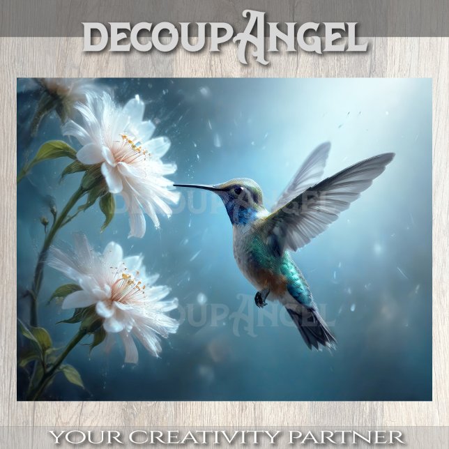 Papier Mousseline Colibri Murmurant Découpage (Créateur téléchargé)